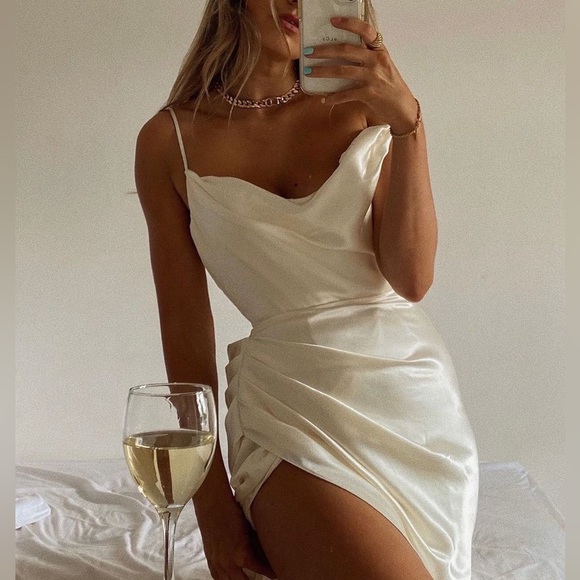 House of CB | Dresses | House Of Cb Reva Ivory Satin Balcony Corset Dress |  Poshmark